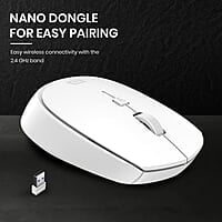 Portronics Toad 23 Wireless Optical Mouse with 2.4GHz, USB Nano Dongle, Optical Orientation, Click Wheel, Adjustable DPI
