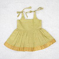 Golden Olive Silk Knot Frock