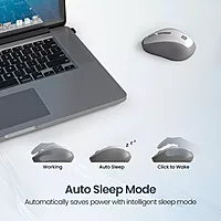Portronics Toad 34: Sleek White Wireless Mouse featuring USB connectivity and adjustable DPI settings for precision. Ergonomic design ensures comfort during long hours of use. Perfect for work!