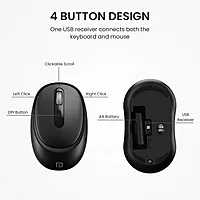 Portronics Key 7 Wireless Keyboard & Mouse Combo – Numeric Pad | Chicklet Keys | Black