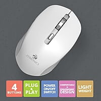 ZEBRONICS Zeb-Jaguar Wireless Mouse, 2.4GHz with USB Nano Receiver, High Precision Optical Tracking, 4 Buttons, Plug & Play, Ambidextrous, for PC/Mac/Laptop