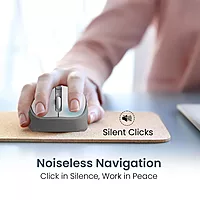 Portronics Toad 34: Sleek White Wireless Mouse featuring USB connectivity and adjustable DPI settings for precision. Ergonomic design ensures comfort during long hours of use. Perfect for work!