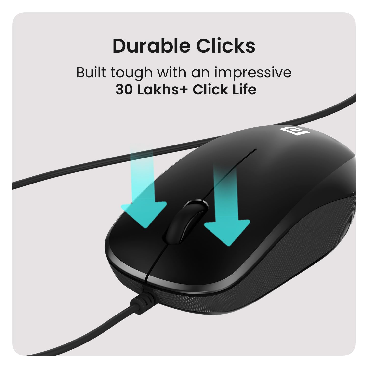 Portronics Toad 102 Wired Mouse with 3 Buttons, Clickable Scroll Wheel, High-Precision 1200 DPI Optical Sensor, 1.5m Long Cable, Ergonomic Ambidextrous Design for PC & Laptop Portronics Toad 102 Wired Mouse with 3 Buttons, Clickable Scroll Wheel, High-Precision 1200 DPI Optical Sensor, 1.5m Long Cable, Ergonomic Ambidextrous Design for PC & Laptop