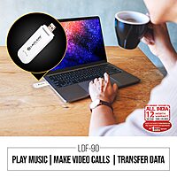 Lapcare LDF-90 4G USB Dongle – Plug-and-Play | 150 Mbps/50 Mbps Speed | Works with Major Indian SIMs | Wi-Fi Hotspot for Up to 10 Devices | 1-Year Warranty