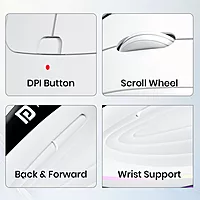Portronics Toad Ergo 3 Black Mouse – Wireless, RGB, 2400 DPI, ergonomic design for comfort, customizable buttons, high precision tracking, perfect for gaming and productivity, sleek, appearance.