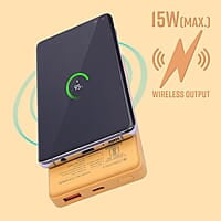 ZEBRONICS MW61 Wireless Power Bank, 10000 mAh, Rapid Charge, Built-in Wireless Charging Pad, Outputs - 22.5W Wired | 15W Wireless, Type C PD 3.0, LED Indicator