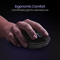 Portronics Toad One Black – Dual Mode RGB Mouse features wireless and wired connectivity, customizable RGB lighting, ergonomic design, and high precision for gamers and professionals alike.