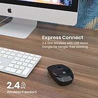 Portronics Toad 25 Wireless Mouse, 2.4 GHz with USB Nano Dongle, 1200 DPI Optical Tracking, Ambidextrous for PC, MacBook, Laptop