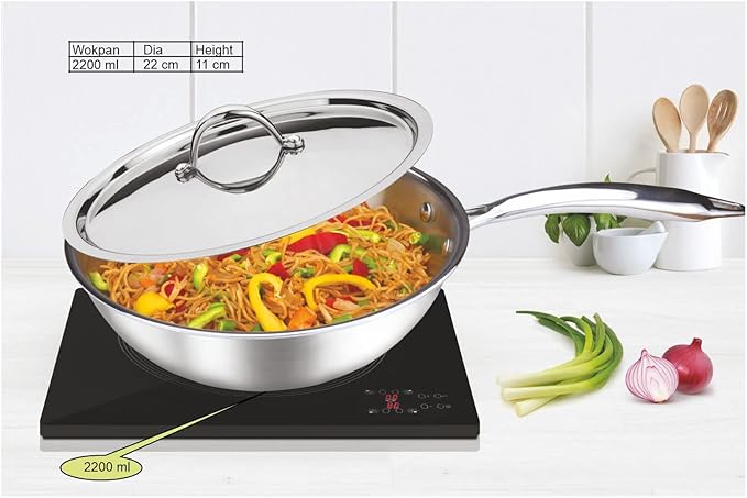Signora Ware Artista Tri- Play Wok Pan With Lid 2200 ML (22 CM)