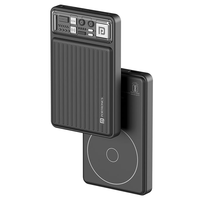 Portronics Luxcell Wireless Mini 10k 10000mAh Magnetic Power Bank iPhone & QI Devices (black) Portronics Luxcell Wireless Mini 10k 10000mAh Magnetic Power Bank iPhone & QI Devices (black)