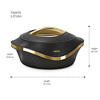 MILTON Pearl 1500 Inner Stainless Steel Casserole, 1.27 litres, Black