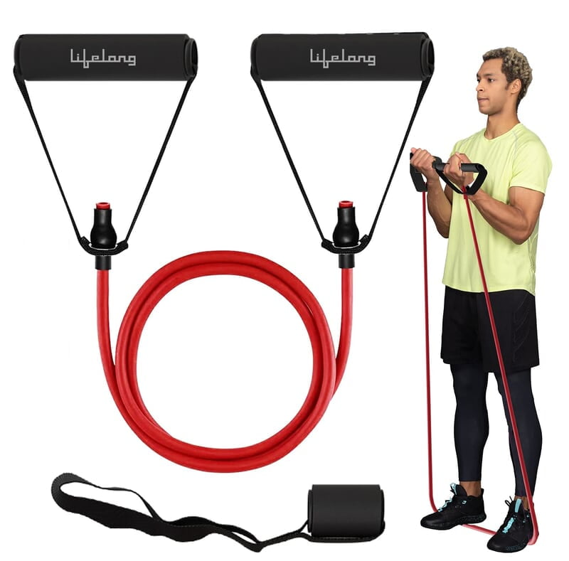 Lifelong Resistance Bands for Workout - Resistance Tube with Foam Handles - Exercise Equipment