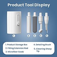 Portronics Clean U 5-In-1 Cleaning Kit for Laptop, Mobiles, and Tablets – White