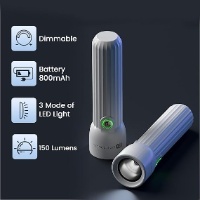 Portronics Eco Glow Mini LED Torch Light with USB Rechargeable Battery, Compact Size Flashlight, Dual-Brightness Levels, SOS Emergency Light Mode, for Home, Outdoor, Camping, Travel (White) Portronics Eco Glow Mini LED Torch Light with USB Rechargeable Battery, Compact Size Flashlight, Dual-Brightness Levels, SOS Emergency Light Mode, for Home, Outdoor, Camping, Travel (White)