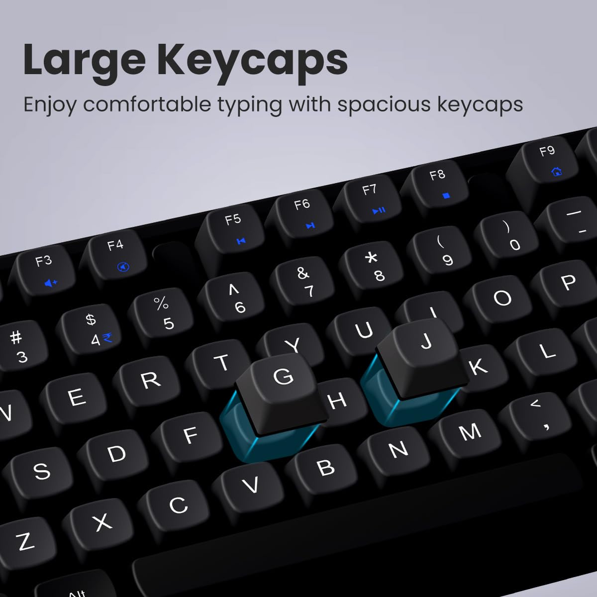 Portronics Key9 – Wireless Keyboard & Mouse Combo, Black. Stylish design, comfortable layout, stable wireless connection, extended battery life, ideal for work!