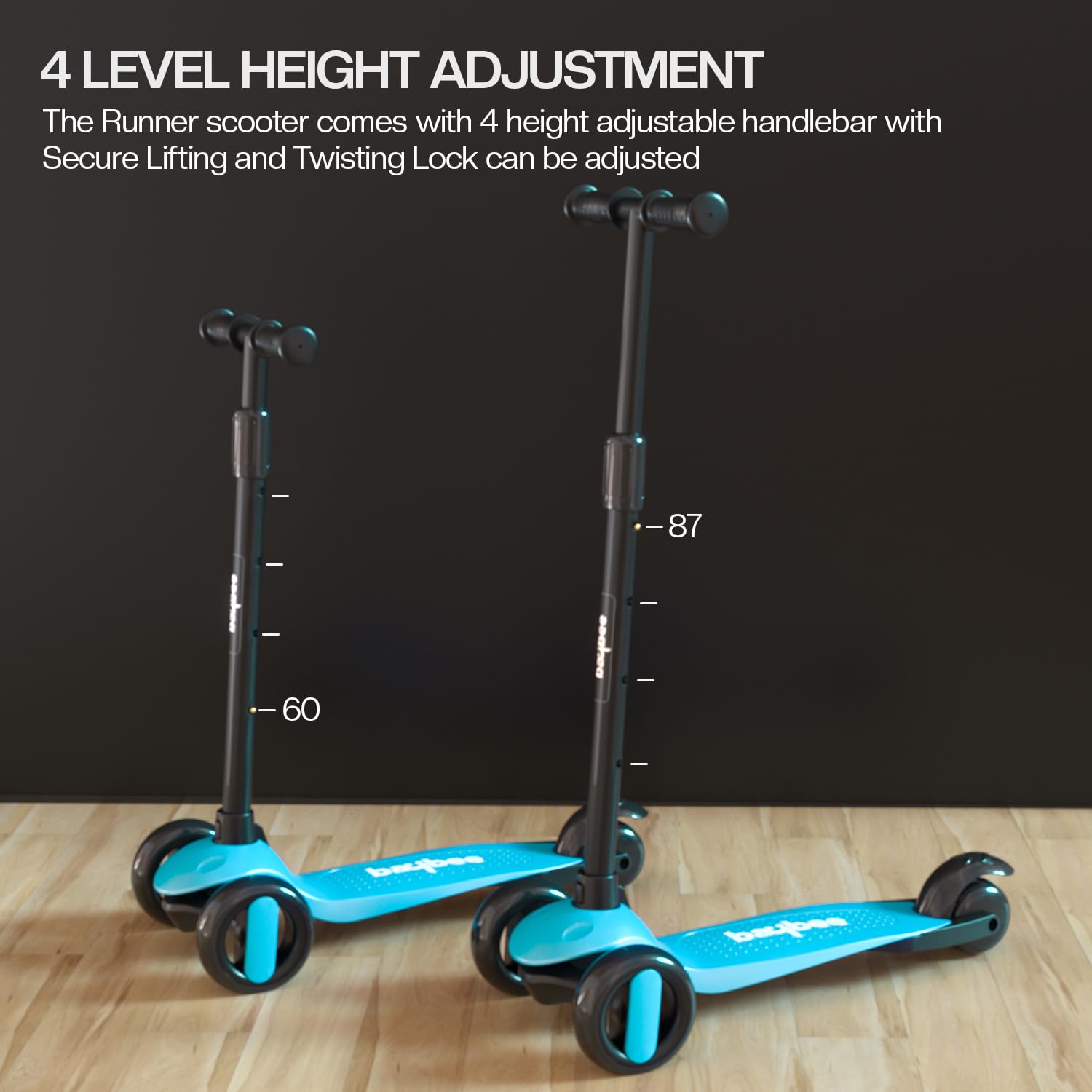 Baybee Alpha Glide Kick Scooter for Kids - Light Blue Baybee Alpha Glide Kick Scooter for Kids - Light Blue