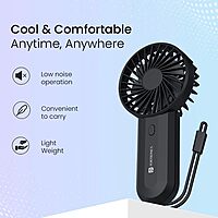 Stay refreshed anywhere with the Portronics DualBreeze Mini Fan. Portable, lightweight, and rechargeable, it offers adjustable speeds for comfort.
