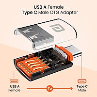 Portronics Bridge Y – USB 3.0 To Type-C OTG Adapter, High-Speed Data Transfer