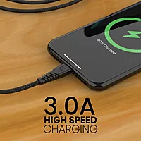 Portronics Konnect B 1M Micro USB Cable – 3A Fast Charging & Durable Cable for Home and Office Use