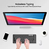 Portronics Bubble 2.0 Bluetooth + Wireless Keyboard – Grey & Black | 1 Year Warranty