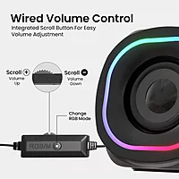 Portronics POR 2246 In Tune 5 USB Powered Speaker – 12W | 3.5mm Jack | LED Light | Black