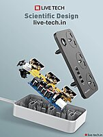 Live Tech PS 06C Surge Protector – Fast Charge Strip offers 6 AC outlets and 2 USB ports for quick charging. Protects devices from surges with a compact design, ideal for home or office use.