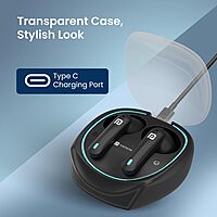 Portronics Twins S11 – Gaming TWS Earbuds, featuring Environmental Noise Cancellation (ENC), immersive sound, low latency, and a sleek blue design for an enhanced gaming experience.