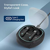 Portronics Twins S11 – Gaming TWS Earbuds, featuring Environmental Noise Cancellation (ENC), immersive sound, low latency, and a sleek blue design for an enhanced gaming experience.