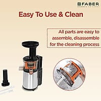 Faber Cold Press Slow Juicer, FSJ 150 R,with Powerful 150 watt motor, Black