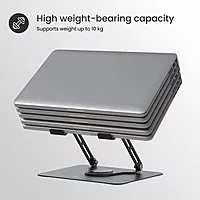 Portronics K9 Laptop Stand – Black, Adjustable & 360° Ergonomic