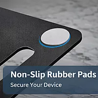 Adjustable Height Metal Laptop Cooling Pad Stand with RGB Cooling Fan, Non-Slip, High Load Capacity, Dark Grey