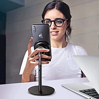 HAMMOK CHARGE Mobile & Tablet Stand – B/W: Sleek design, adjustable height, and sturdy build. Perfect for hands-free viewing and charging. Compatible with all devices. Ideal for home or office use.