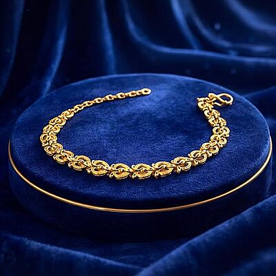 Impon Gold Plated Heart Link Bracelet for Women | Elegant Love Design Gold Finish Hand Chain | Stylish Daily Wear Jewelry