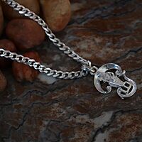 Sterling Silver Chain With God Kartikeya Subrahmanya Pendant