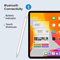 Portronics Glide 2 Stylus for iPad – Bluetooth, White. Precision touch for seamless navigation, perfect for artists and note-takers. Lightweight design, long battery life, and easy connectivity.