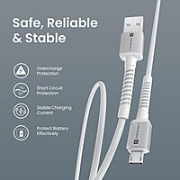 Portronics Konnect X USB-A to Micro USB Cable 3A Fast Charging Data Sync 1M White