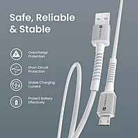 Portronics Konnect X USB-A to Micro USB Cable 3A Fast Charging Data Sync 1M White