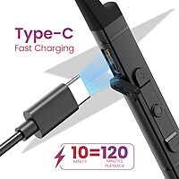 Portronics Harmonics Z9 Bluetooth In-Ear Headset – V5.3, Type-C, LED Display | Black