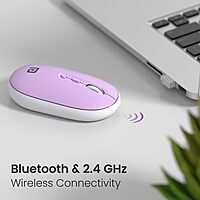 Portronics Toad II Bluetooth Mouse – Dual Mode  |  DPI up to 1600 | Purple | 1 Year Warranty