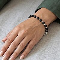 Silver Tied Karungali Bracelet