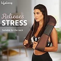 Lifelong LLM495 Neck Massager with Electric Heat Therapy Neck, Shoulder and Back Massager for pain and stress relief