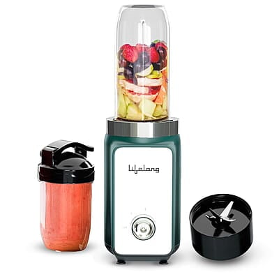 Lifelong Nutri Blender for Smoothies and Juices 500 Watts with 2 Jars - 100% Copper Motor Mixer Grinder, Blender & Smoothie Maker