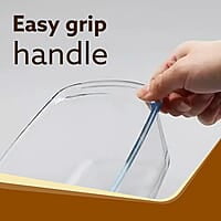 AGARO Elite Glass Loaf Tray Rectangular, 1800ml, Bake Safe, Oven Safe, Glass Dish Tray, Borosilicate Glass Tray