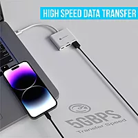 Portronics C-Konnect Type-C to HDMI Adapter (3-in-1) | Multiport USB-C Hub with 4K@30Hz HDMI, USB 3.0 @ 5Gbps, 100W PD Charging Port | For Laptop, MacBook, PC & Other Type-C Devices (White)