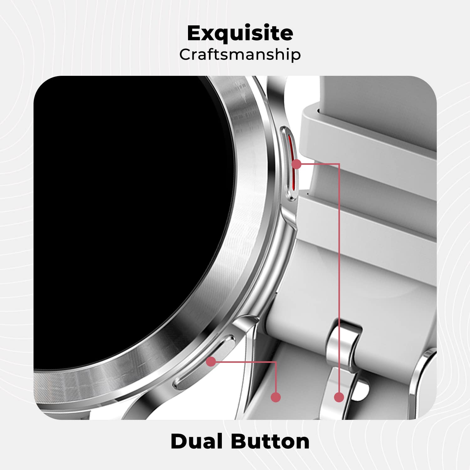 FireBoltt Mystic 1.3" AMOLED Display Smartwatch Silver