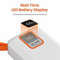 Portronics Ampbox 10K Power Bank 10000mAh – 22.5W Fast Charging | Type-C PD | White