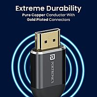 Portronics Konnect Stream HDMI Cable – 4K@60Hz | 3m Length | eARC Support | Premium Flexible Design | Grey