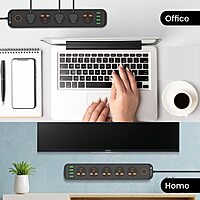 Portronics Power Plate 6 offers 5 AC sockets, 4 USB ports, compact design, surge protection, and smart charging for convenience.