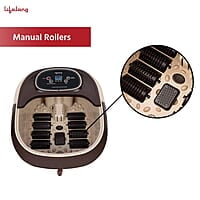 Lifelong LLM306 500W Electric Foot Spa Machine with 8 Manual Rollers, Digital Panel, Bubble Bath & Water Heating Technology