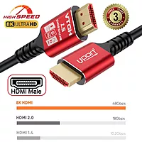 Uport 10m HDMI 2.1 Cable – Supports 8K@60Hz and 4K@120Hz, ideal for high-resolution gaming and streaming. Features enhanced bandwidth for superior audio and video quality. Perfect for modern devices.